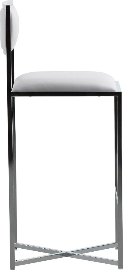 Amalfi X-Base Bar Stool in White Leather – view 2