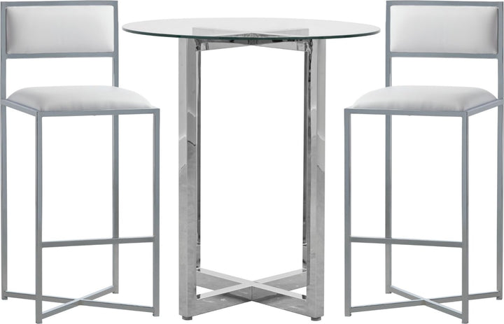 Amalfi X-Base Bar Stool in White Leather – view 5