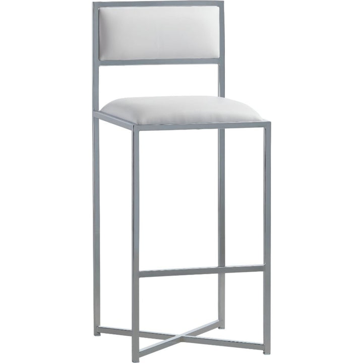 Amalfi X-Base Bar Stool in White Leather