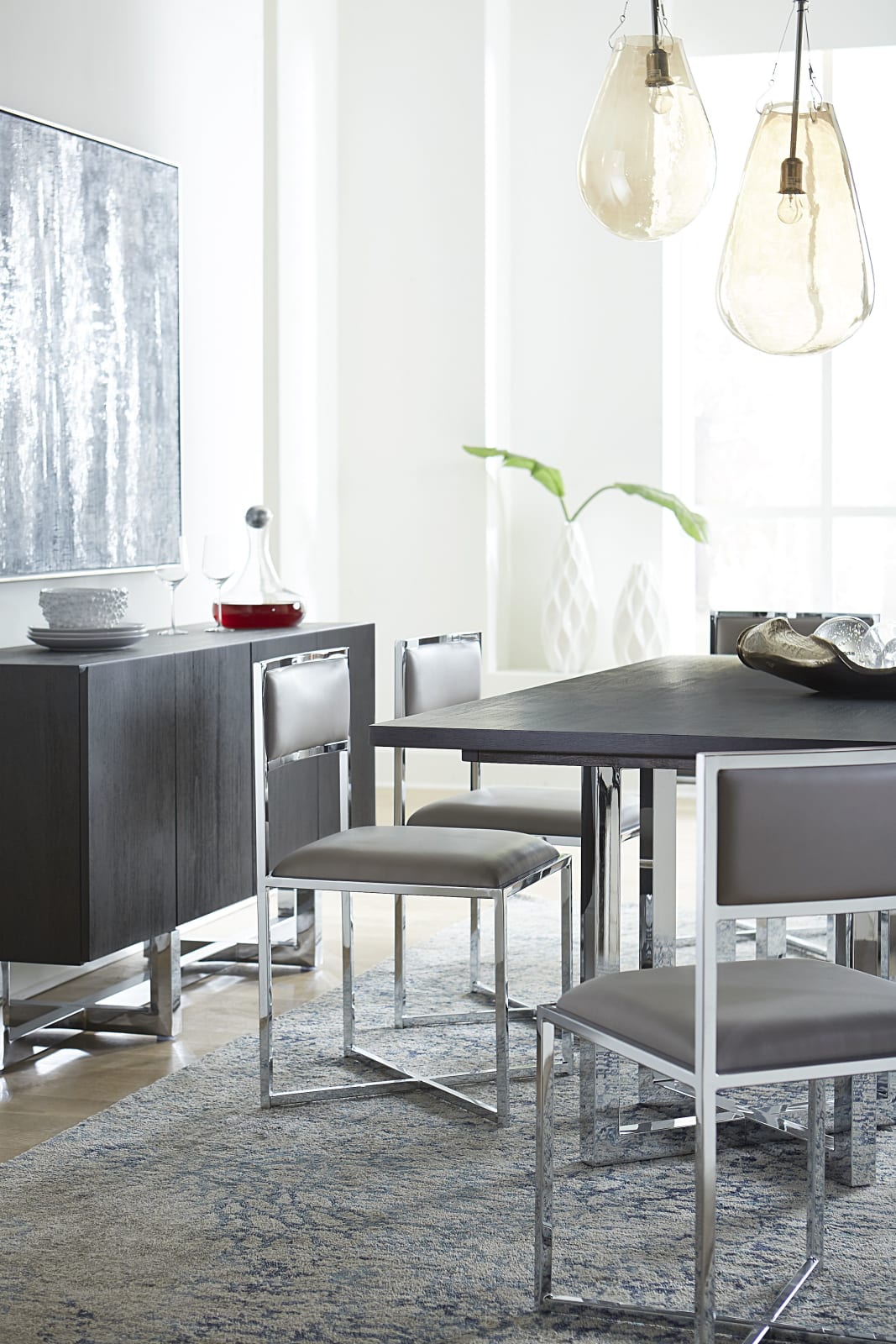 Amalfi X-Base Chair in Cobalt Leather – view 2