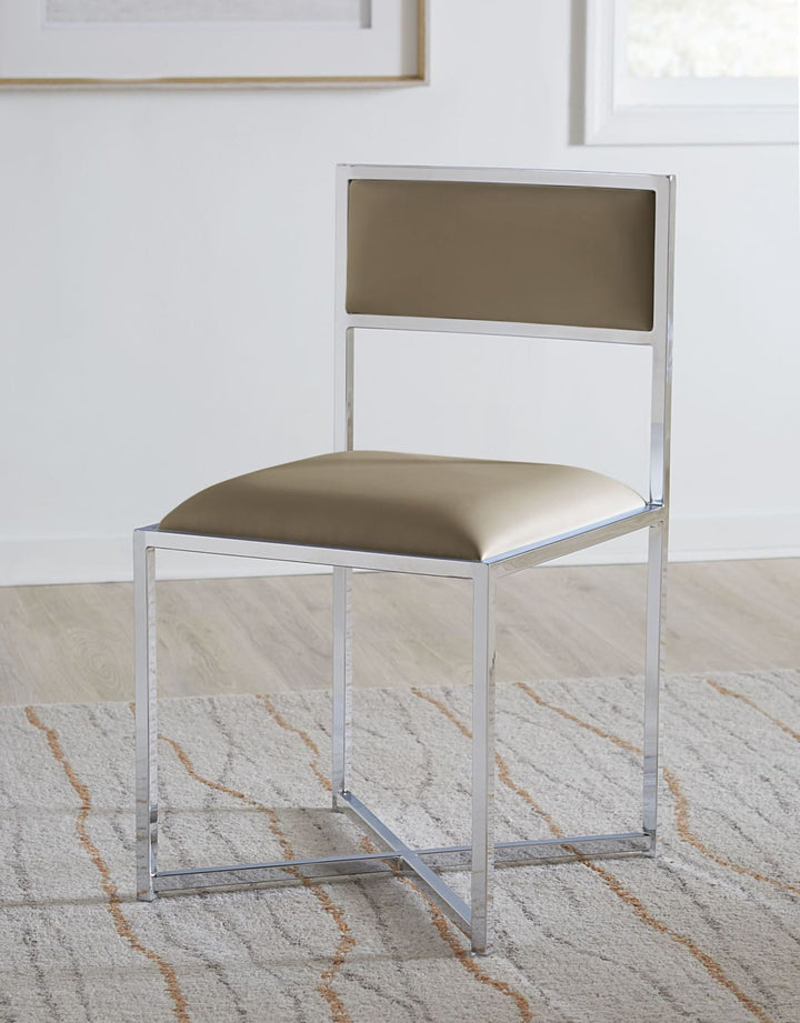 Amalfi X-Base Chair in Taupe Leather
