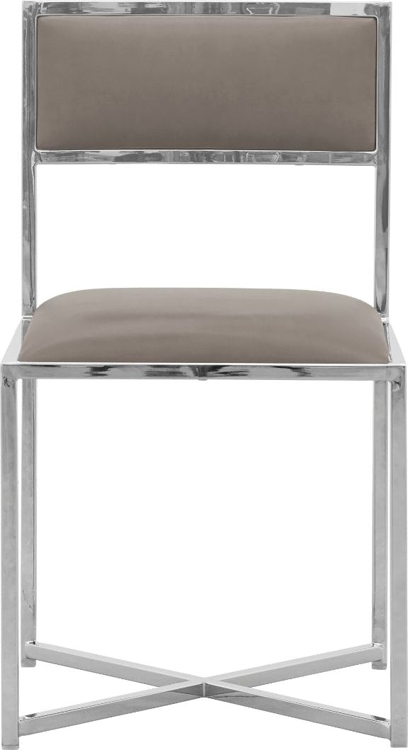 Amalfi X-Base Chair in Taupe Leather – view 2