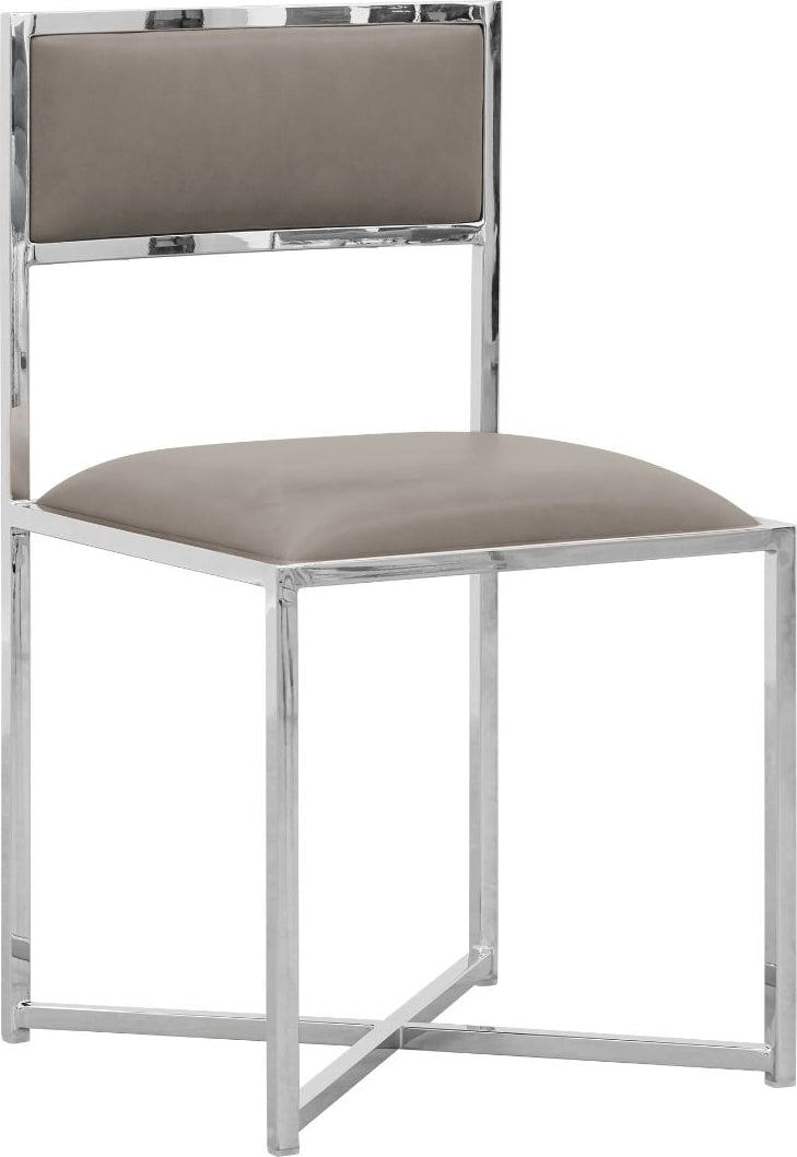 Amalfi X-Base Chair in Taupe Leather – view 3