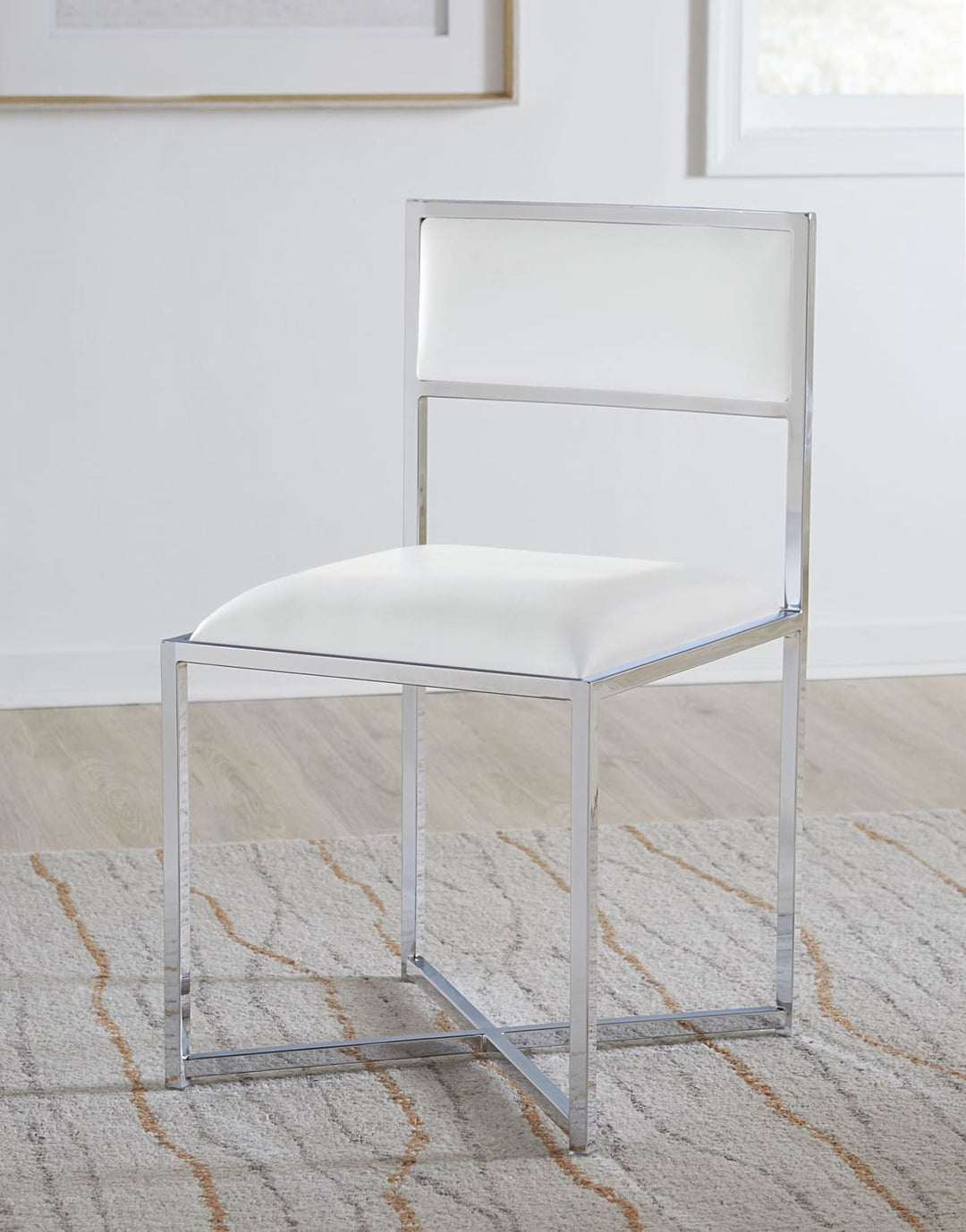 Amalfi X-Base Chair in White Leather