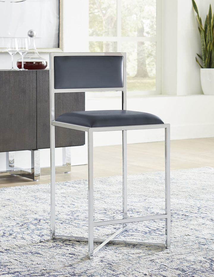 Amalfi X-Base Counter Stool in Cobalt Leather