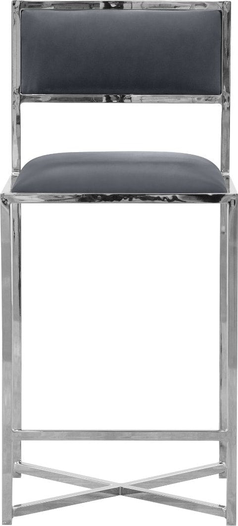 Amalfi X-Base Counter Stool in Cobalt Leather – view 2