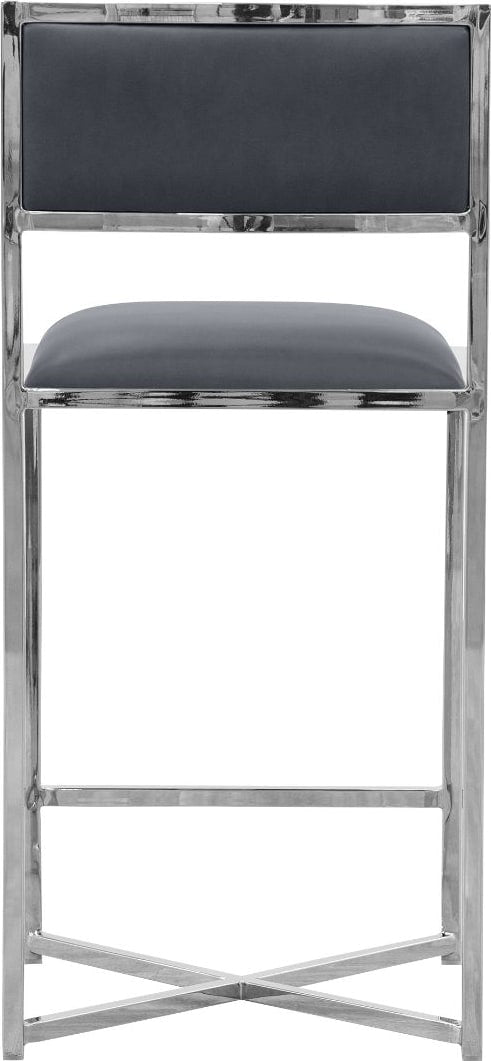 Amalfi X-Base Counter Stool in Cobalt Leather – view 3