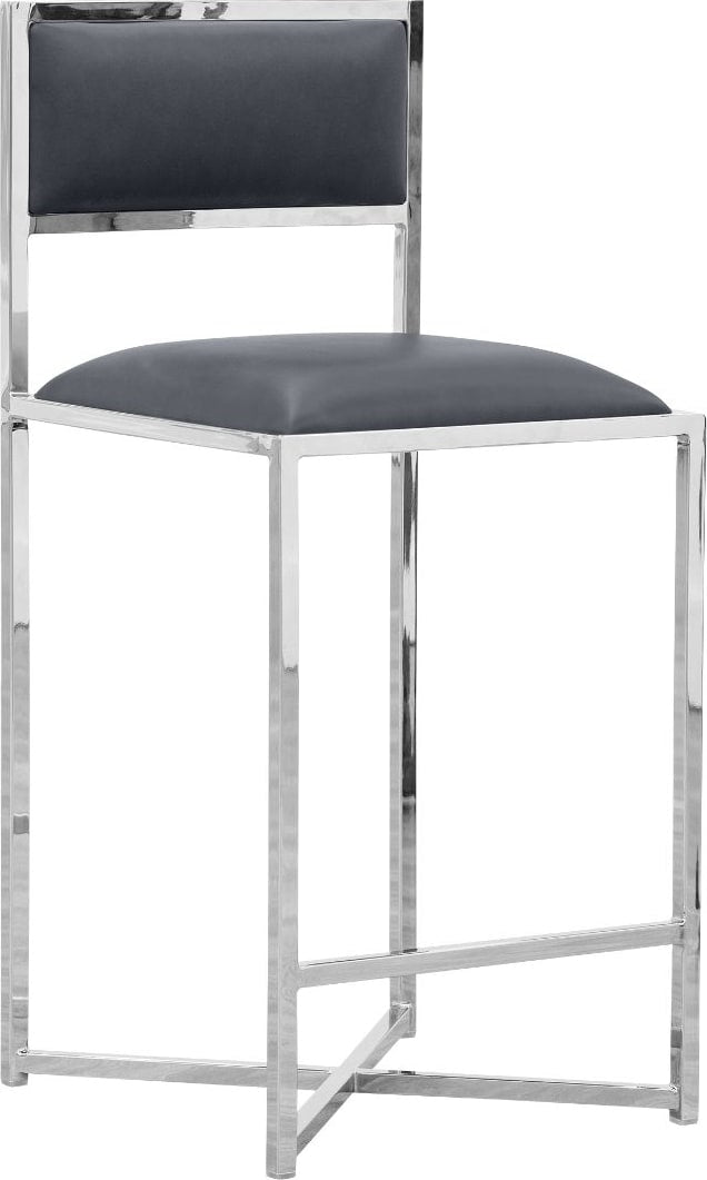 Amalfi X-Base Counter Stool in Cobalt Leather – view 4