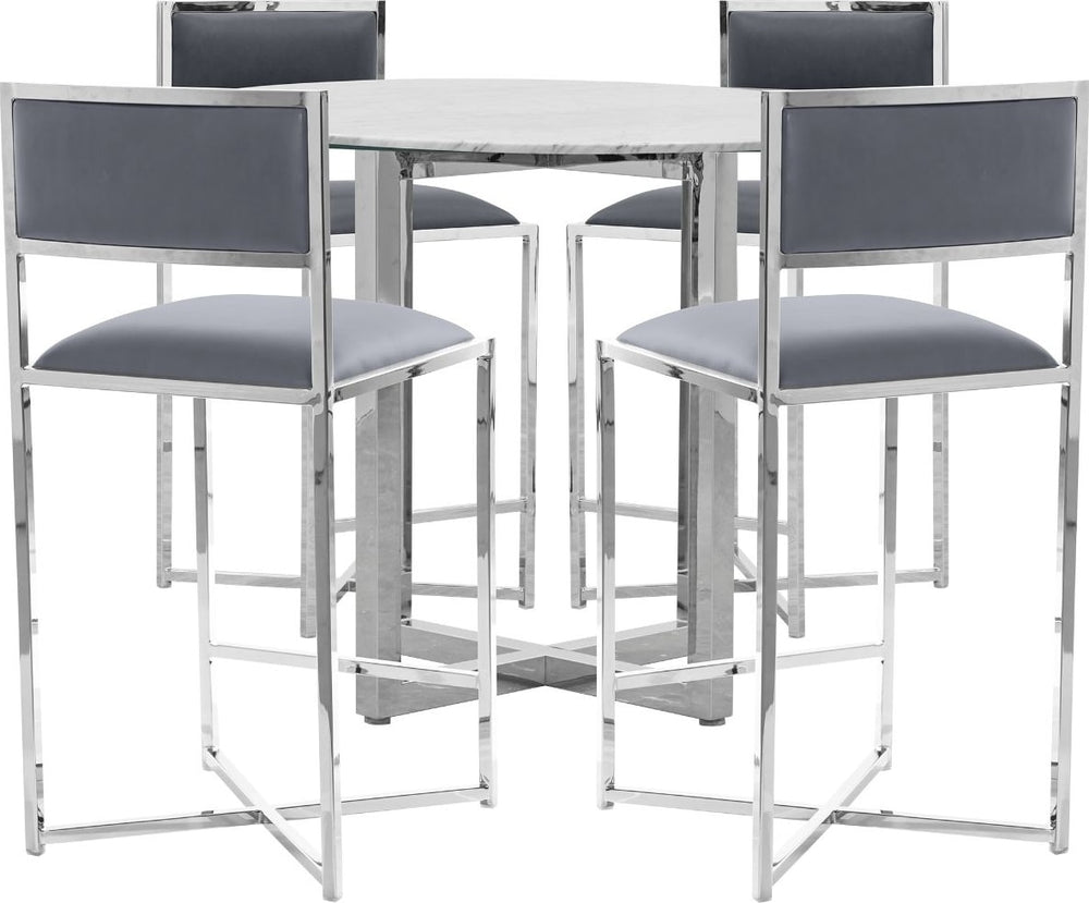Amalfi X-Base Counter Stool in Cobalt Leather – view 5