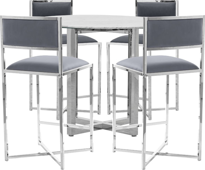 Amalfi X-Base Counter Stool in Cobalt Leather – view 5