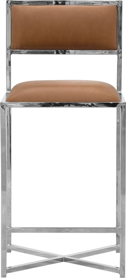 Amalfi X-Base Counter Stool in Cognac Leather – view 2