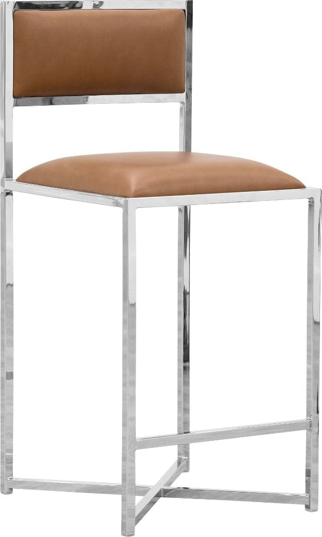 Amalfi X-Base Counter Stool in Cognac Leather – view 3