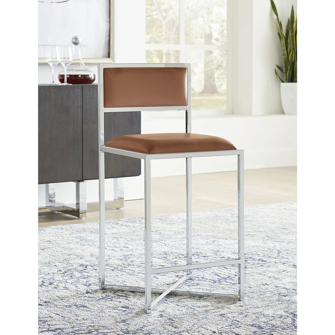 Modus Furniture 1A8370X Amalfi X Base Counter Stool In Cognac