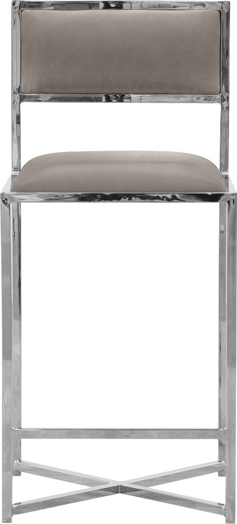Amalfi X-Base Counter Stool in Taupe Leather – view 2