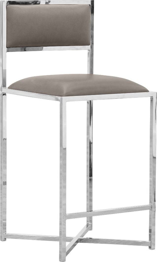 Amalfi X-Base Counter Stool in Taupe Leather – view 3
