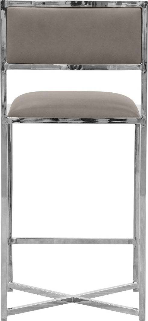 Amalfi X-Base Counter Stool in Taupe Leather – view 4