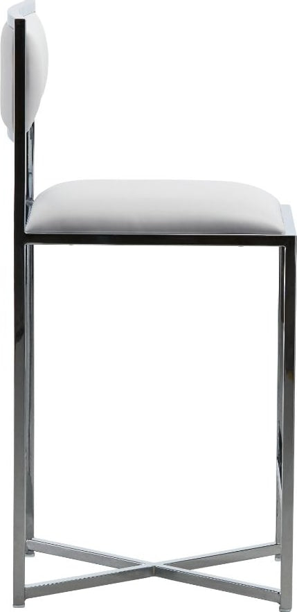 Amalfi X-Base Counter Stool in White Leather – view 3