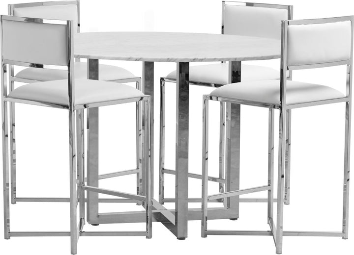 Amalfi X-Base Counter Stool in White Leather – view 6
