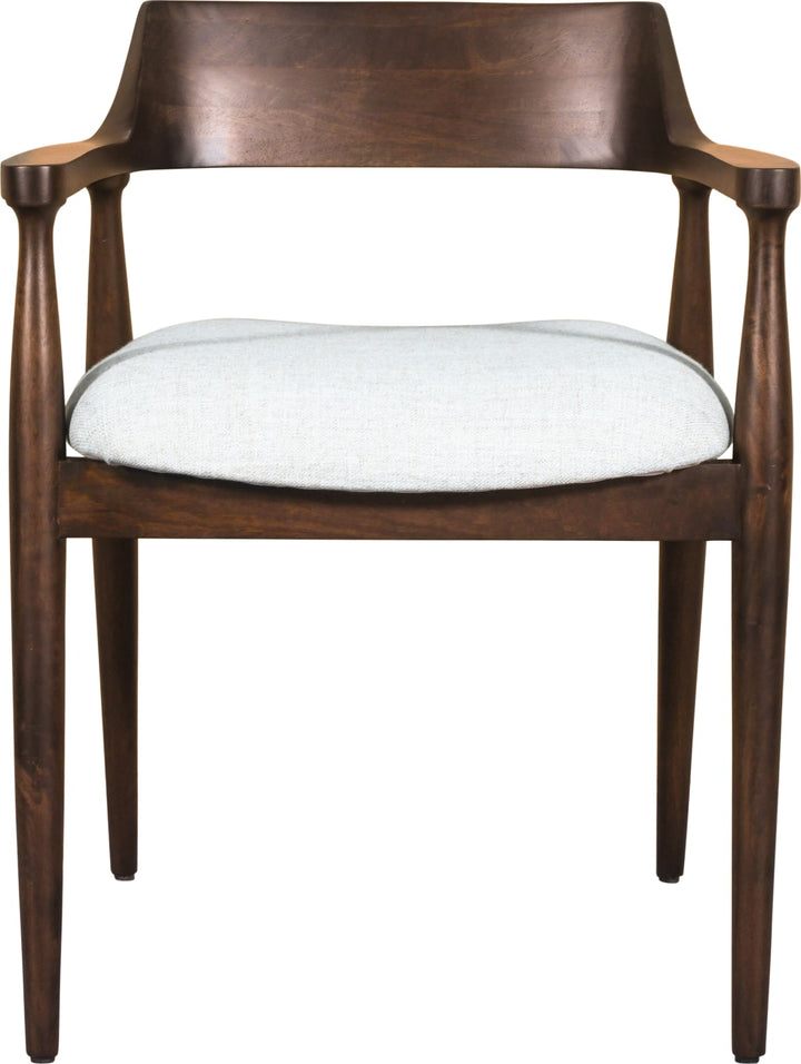 Amaroo Solid Mango Linen Upholstered Dining Arm Chair in Honey Date – view 3