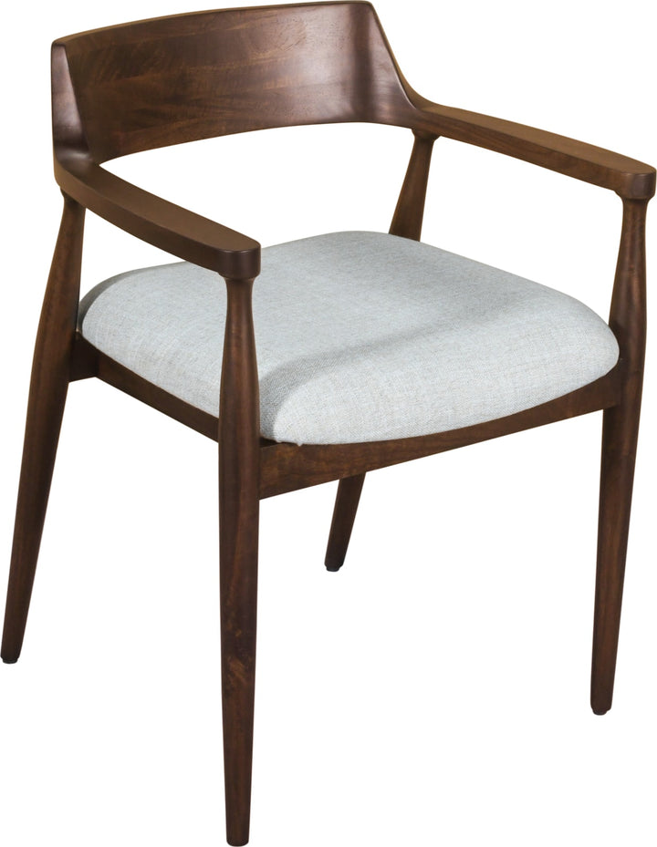 Amaroo Solid Mango Linen Upholstered Dining Arm Chair in Honey Date – view 4