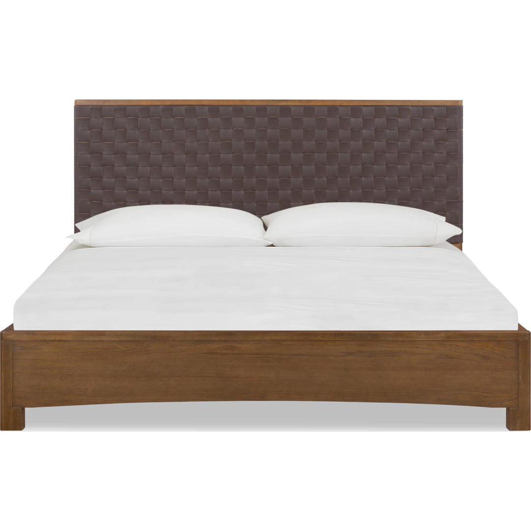 Arden Full Woven Headboard Platform Bed in Dark Chocolate and Tavern Brown
