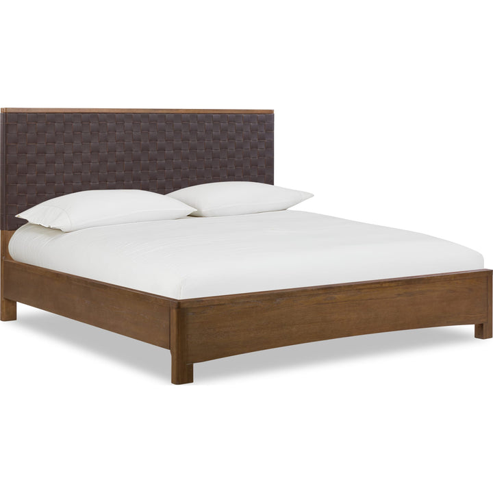 Arden Full Woven Headboard Platform Bed in Dark Chocolate and Tavern Brown