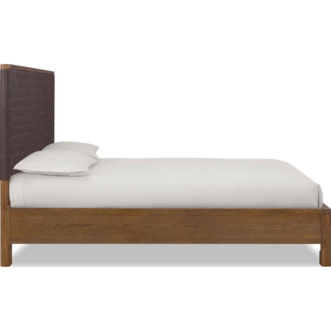Arden Full Woven Headboard Platform Bed in Dark Chocolate and Tavern Brown