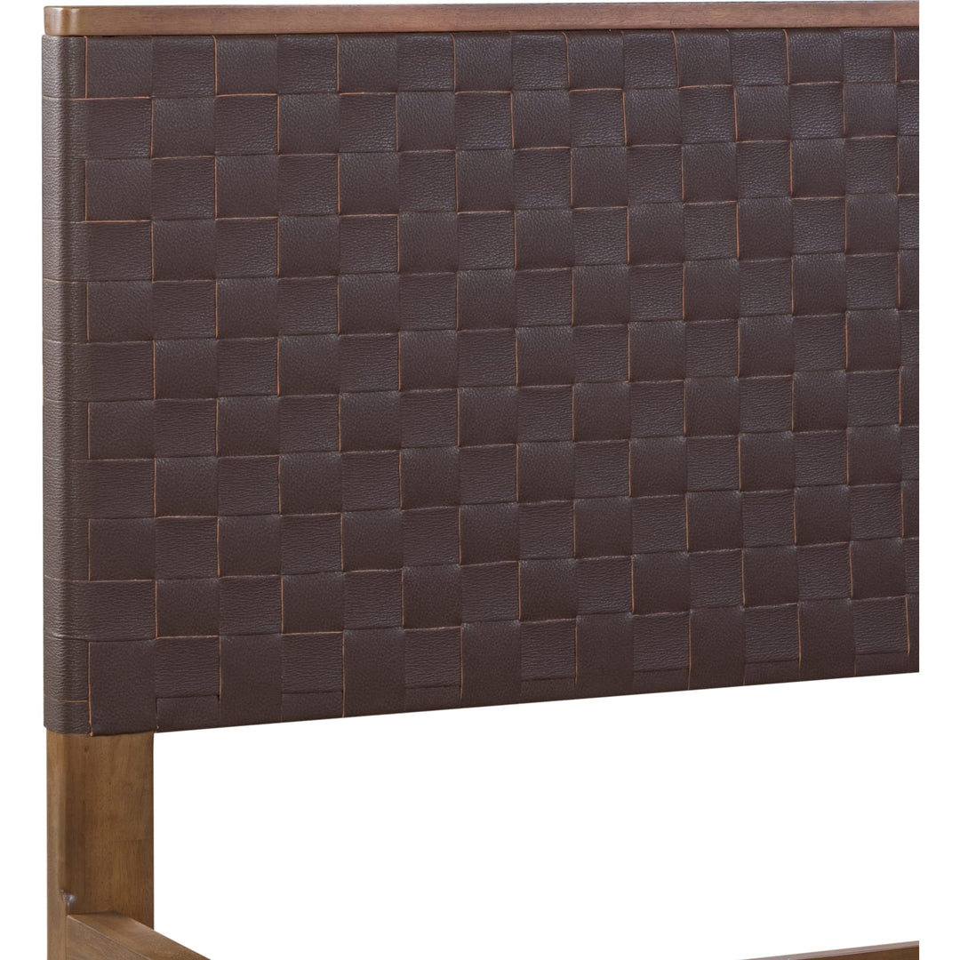 Arden Full Woven Headboard Platform Bed in Dark Chocolate and Tavern Brown