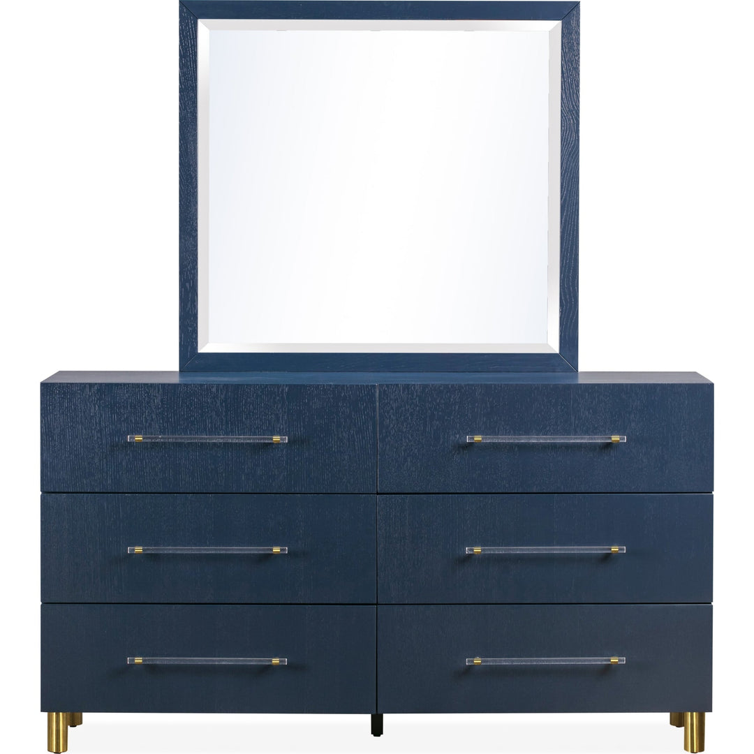 Argento Beveled Dresser Mirror in Navy Blue