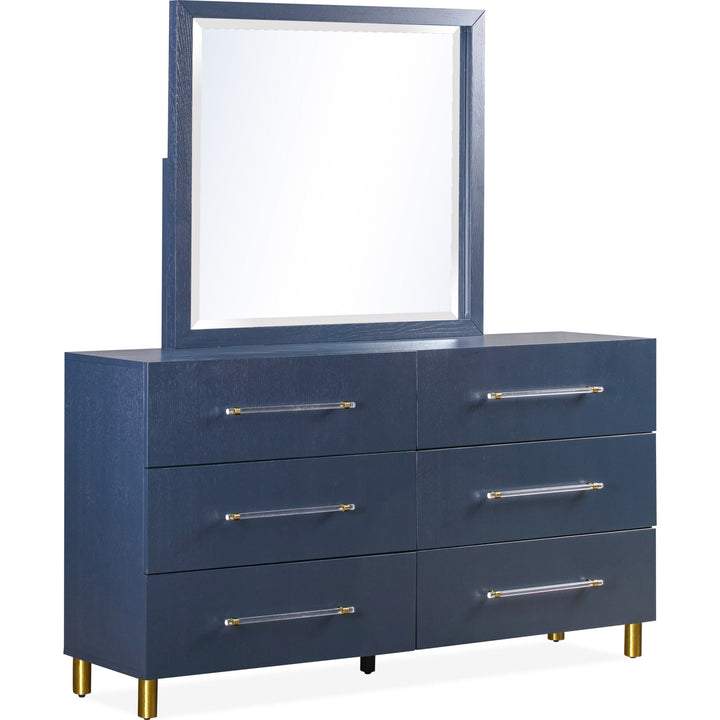 Argento Beveled Dresser Mirror in Navy Blue