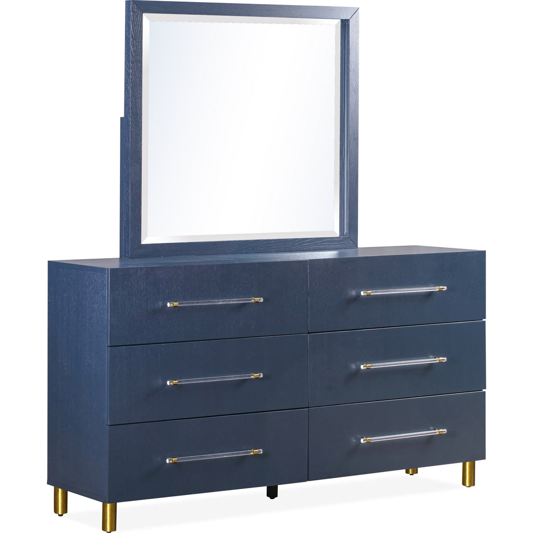 Argento Beveled Dresser Mirror in Navy Blue