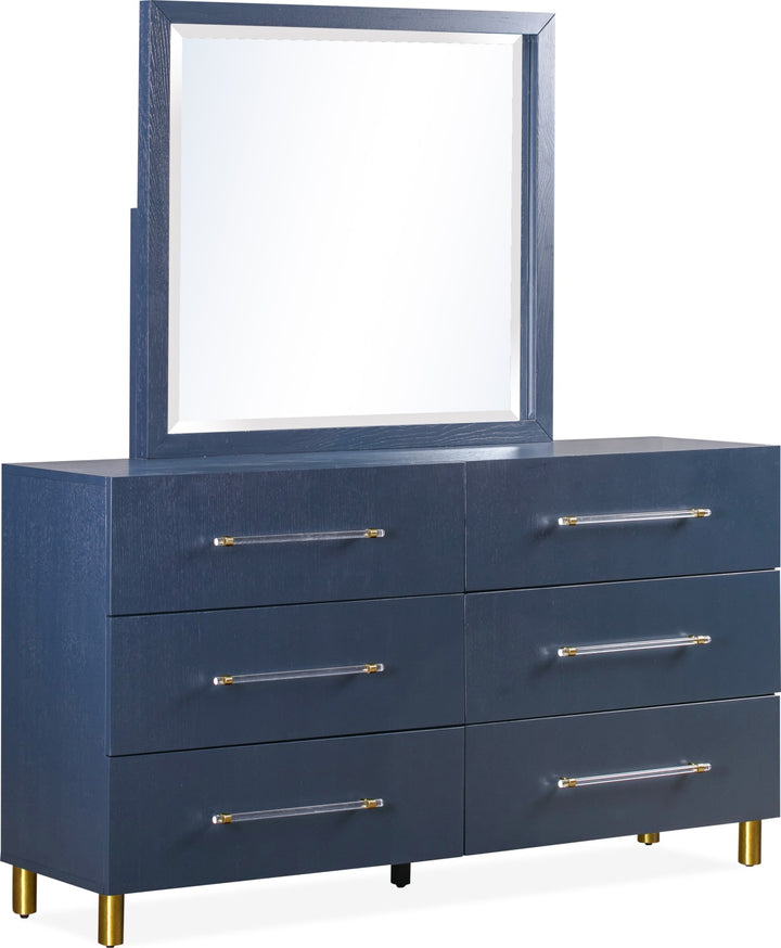 Argento Beveled Glass Wall or Dresser Mirror in Navy Blue – view 5