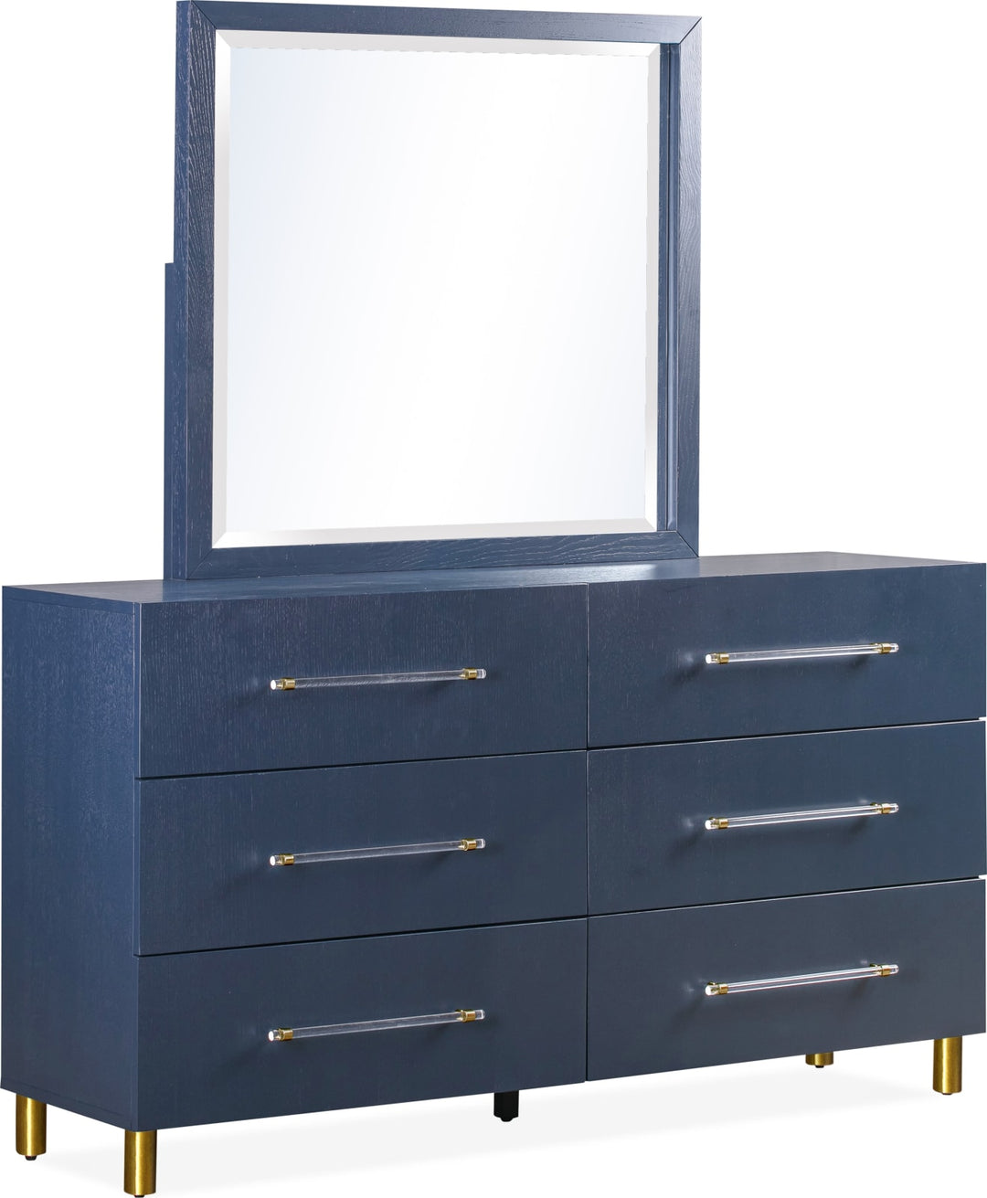Argento Beveled Glass Wall or Dresser Mirror in Navy Blue – view 5