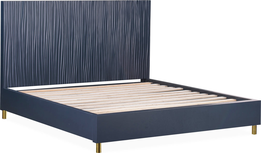 Argento Cal King Bed in Navy Blue and Burnished Brass – view 10