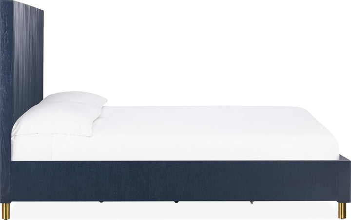 Argento King Bed in Navy Blue and Burnished Brass – view 5