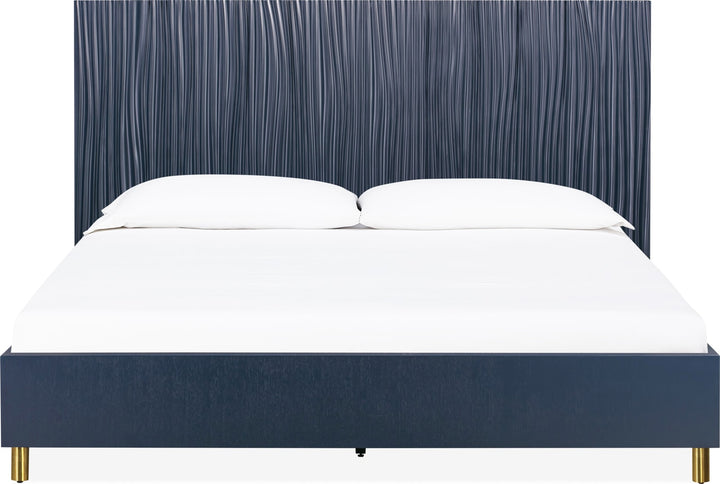 Argento Full Bed in Navy Blue and Burnished Brass – view 6