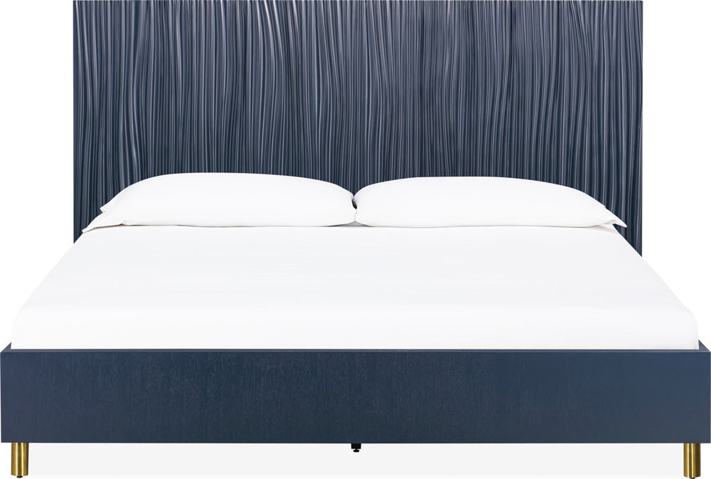 Argento King Bed in Navy Blue and Burnished Brass – view 6