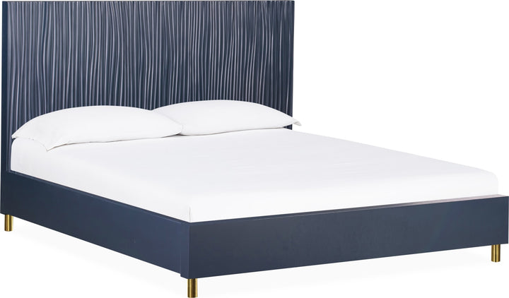 Argento Cal King Bed in Navy Blue and Burnished Brass – view 7