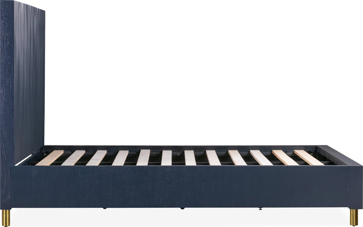 Argento King Bed in Navy Blue and Burnished Brass – view 8