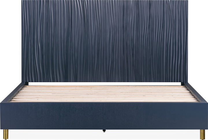 Argento King Bed in Navy Blue and Burnished Brass – view 9