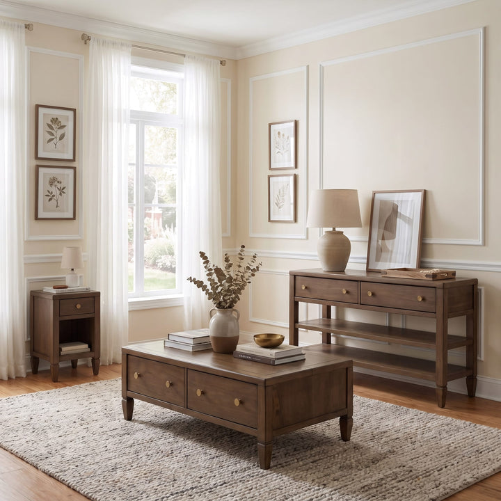 Ascott Chairside Table in Pecan Pie