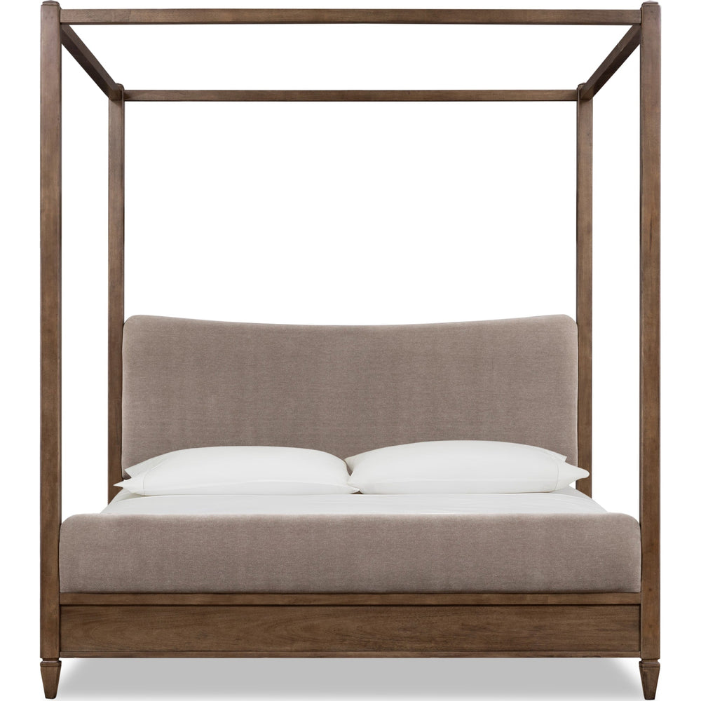 Ascott California King Upholstered Canopy Bed in Pecan Pie