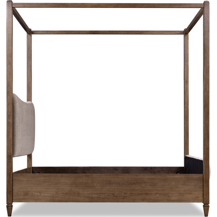 Ascott California King Upholstered Canopy Bed in Pecan Pie