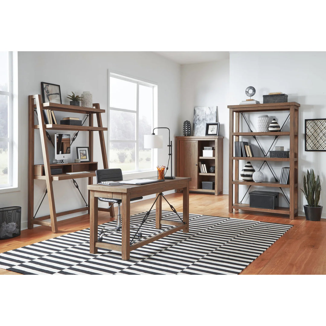 Autumn Sliding Door Bookcase in Flint Oak