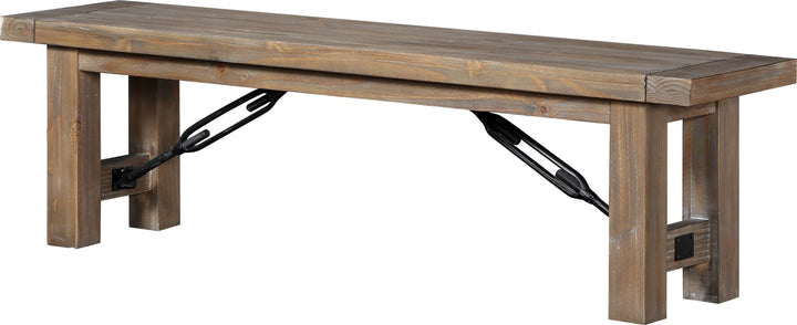 Autumn Solid Wood Dining Bench in Flint Oak