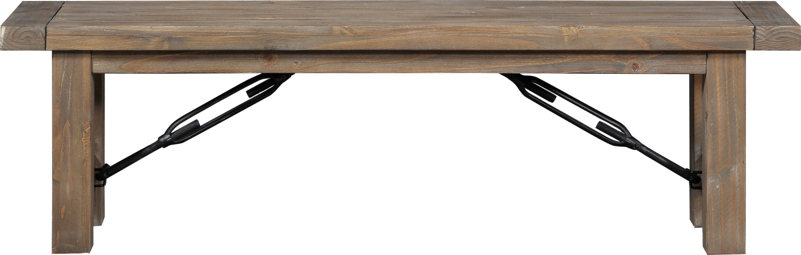 Autumn Solid Wood Dining Bench in Flint Oak – view 2