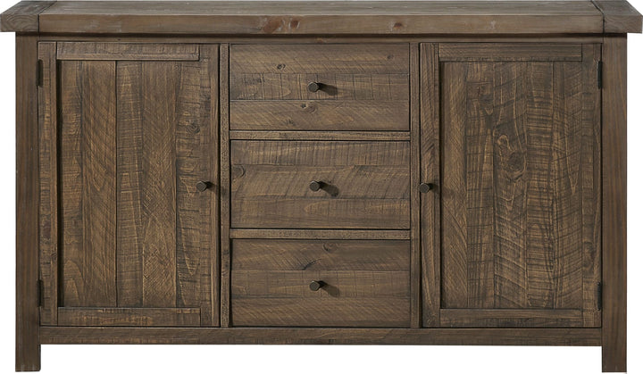 Autumn Solid Wood Three Drawer Two Door Sideboard in Flint Oak – view 3