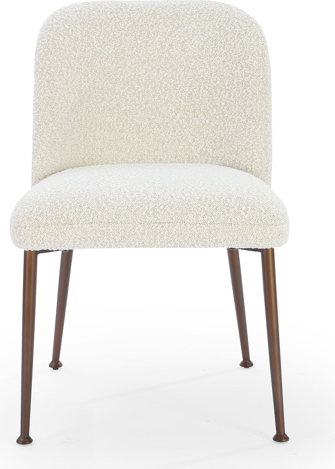 Avery Upholstered Dining Chair in Ricotta Boucle and Bronze Metal – view 5