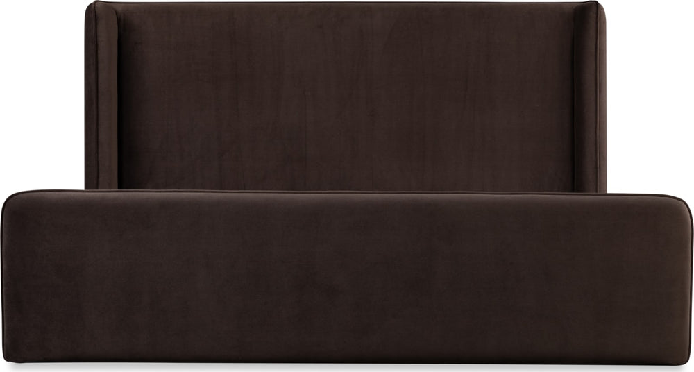 Bacall Full-size Velvet Upholstered Wingback Platform Bed in Cola (2026) – view 7
