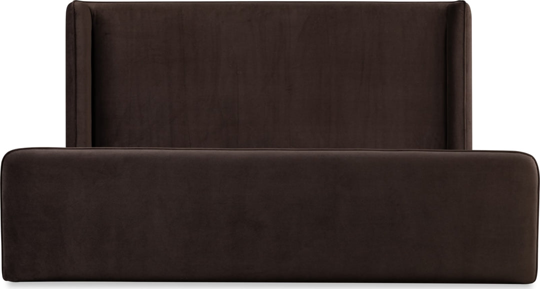 Bacall Full-size Velvet Upholstered Wingback Platform Bed in Cola (2026) – view 7